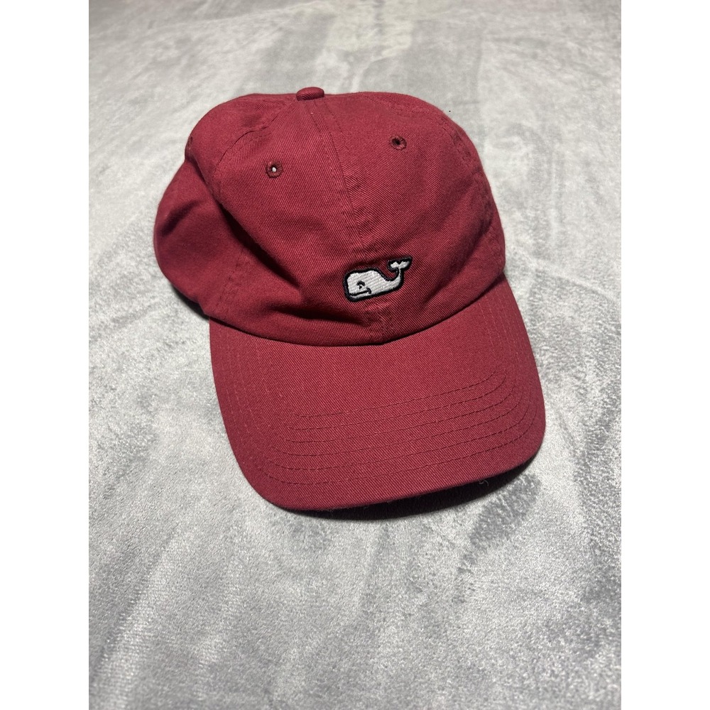 Vineyard Vines Baseball Hat Cap Mens One Size Red Whale Logo Strap Back Cotton